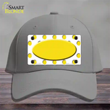 Yellow White Polka Dot Yellow Center Oval Novelty License Plate Hat Cotton / Gray