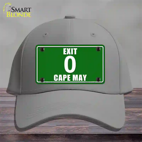 Exit 0 Cape May Novelty License Plate Hat Cotton / Gray