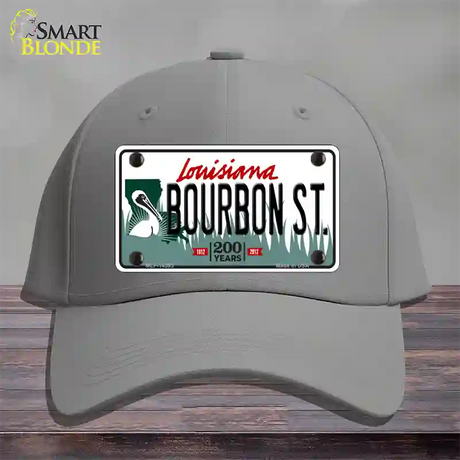 Bourbon St Louisiana Novelty License Plate Hat Cotton / Gray