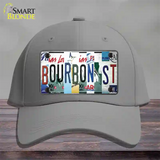 Bourbon St License Plate Art Novelty License Plate Hat Cotton / Gray