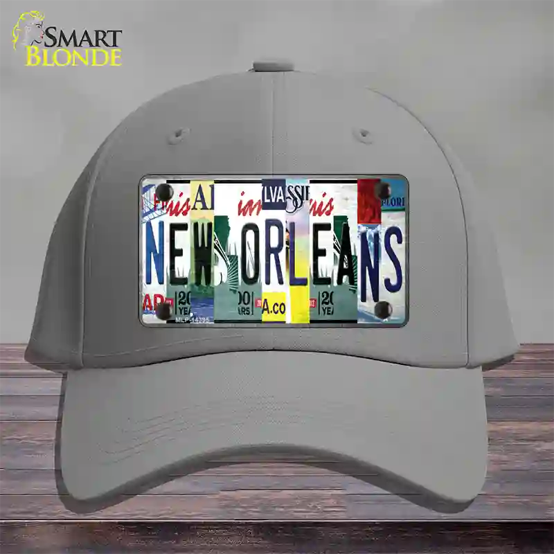 New Orleans License Plate Art Novelty License Plate Hat Cotton / Gray