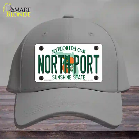 North Port Florida Novelty License Plate Hat Cotton / Gray