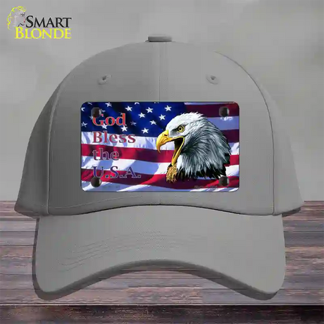 God Bless The USA Eagle Novelty License Plate Hat Cotton / Gray