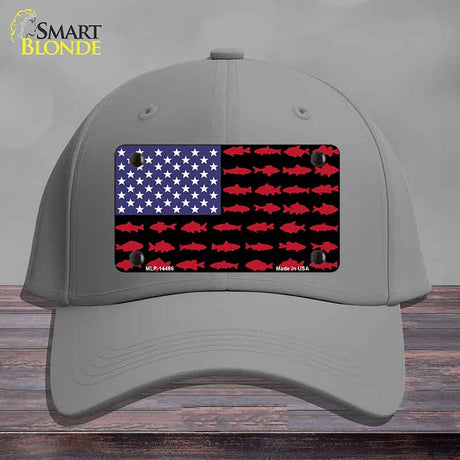 Fishermans American Flag Novelty License Plate Hat HAT-MLP-14466