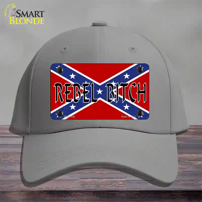 Rebel Bitch Novelty License Plate Hat Cotton / Gray