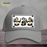 See Hear Speak Monkey Novelty License Plate Hat Cotton / Gray