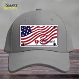 I Love America Flag Novelty License Plate Hat Cotton / Gray