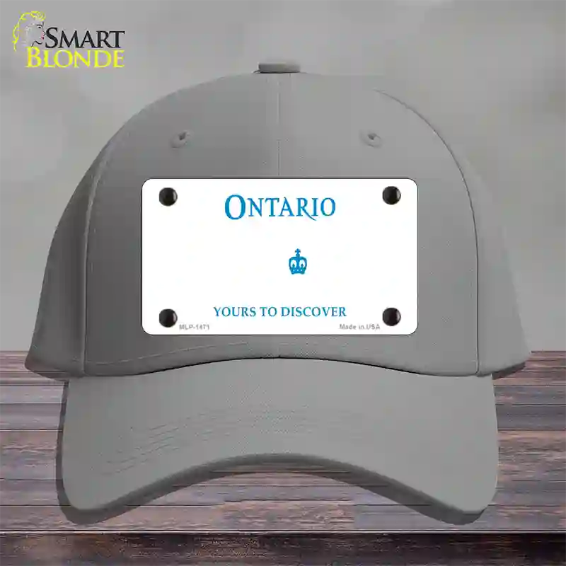 Ontario Canada Novelty License Plate Hat Cotton / Gray