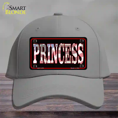 Princess Patriotic Novelty License Plate Hat Cotton / Gray