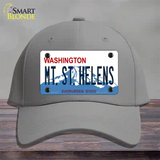 Mt St Helens Washington Novelty License Plate Hat Cotton / Gray