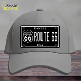 Route 66 Kansas Black Novelty License Plate Hat Cotton / Gray