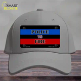 Police Vs. Fire Novelty License Plate Hat Cotton / Gray