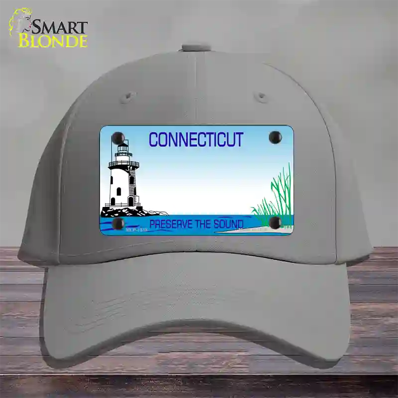 Connecticut Preserve State Blank Novelty License Plate Hat Cotton / Gray