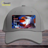 God Bless USA Eagle Novelty License Plate Hat Cotton / Gray