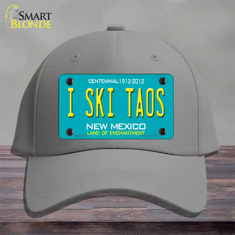 I Ski Taos New Mexico Novelty License Plate Hat Cotton / Gray