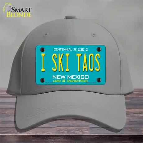 I Ski Taos New Mexico Novelty License Plate Hat Cotton / Gray