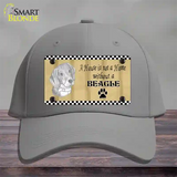 Pencil Sketch Beagle Novelty License Plate Hat Cotton / Gray