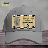 Pencil Sketch Labrador Novelty License Plate Hat Cotton / Gray