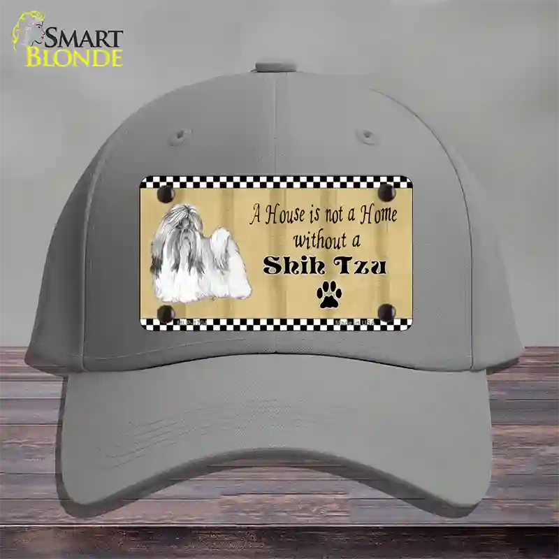 Pencil Sketch Shih Tzu Novelty License Plate Hat Cotton / Gray