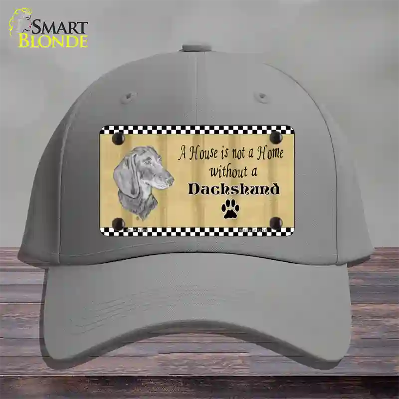 Pencil Sketch Dachshund Novelty License Plate Hat Cotton / Gray