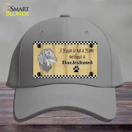 Pencil Sketch Dachshund Novelty License Plate Hat Cotton / Gray