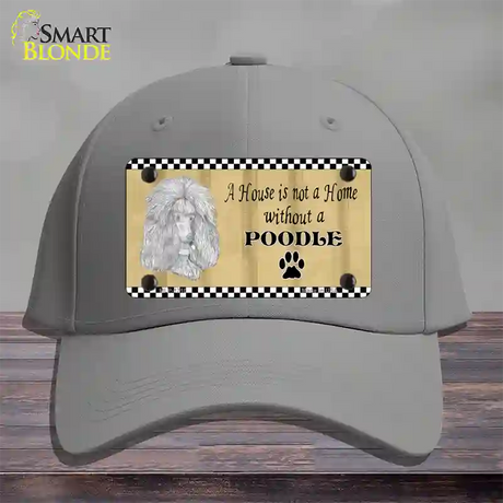 Pencil Sketch Poodle Novelty License Plate Hat Cotton / Gray