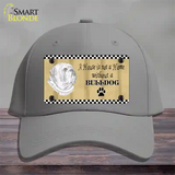 Pencil Sketch Bulldog Novelty License Plate Hat Cotton / Gray