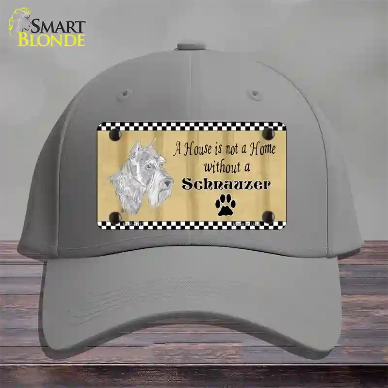 Pencil Sketch Schnauzer Novelty License Plate Hat Cotton / Gray