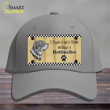 Pencil Sketch Rottweiler Novelty License Plate Hat Cotton / Gray