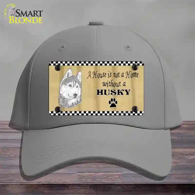 Pencil Sketch Husky Novelty License Plate Hat Cotton / Gray