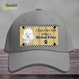 Pencil Sketch Bichon Frise Novelty License Plate Hat Cotton / Gray