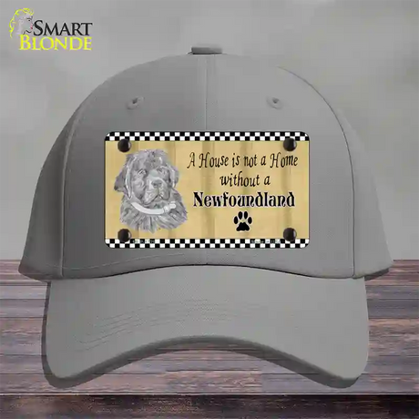 Pencil Sketch New Foundland Novelty License Plate Hat Cotton / Gray