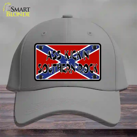 Southern Rock Confederate Flag Novelty License Plate Hat Cotton / Gray