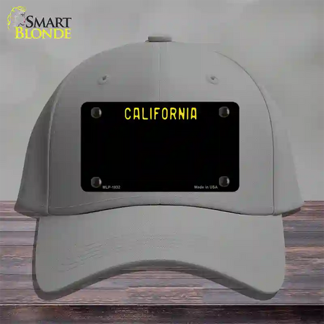 California Black State Novelty License Plate Hat Cotton / Gray