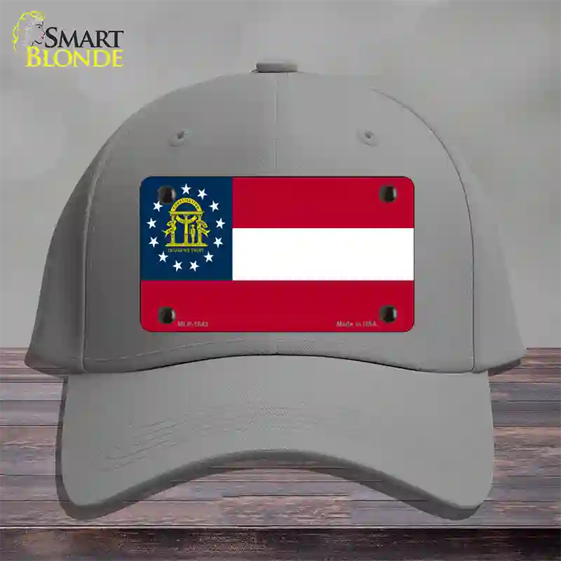 Georgia State Flag Novelty License Plate Hat Cotton / Gray