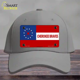 Cherokee Braves Flag Novelty License Plate Hat Cotton / Gray