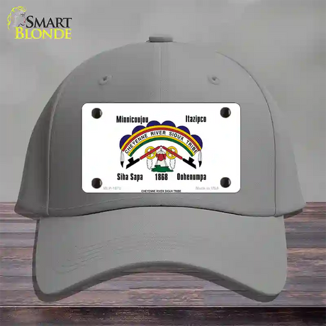 Cheyenne River Sioux Flag Novelty License Plate Hat Cotton / Gray