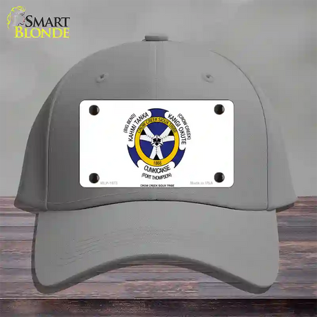 Crow Creek Sioux Tribe Flag Novelty License Plate Hat Cotton / Gray