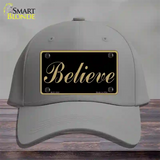 Believe Novelty License Plate Hat Cotton / Gray