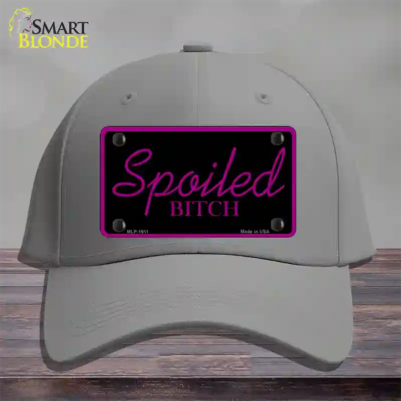 Spoiled Bitch Novelty License Plate Hat Cotton / Gray