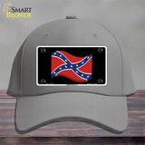 Confederate 3-D Flag Novelty License Plate Hat Cotton / Gray