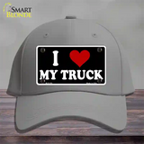 I Love My Truck Black Novelty License Plate Hat Cotton / Gray