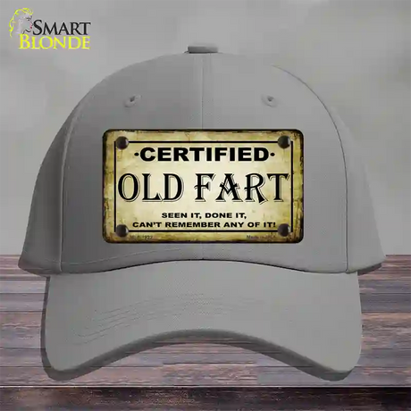 Certified Old Fart Novelty License Plate Hat Cotton / Gray