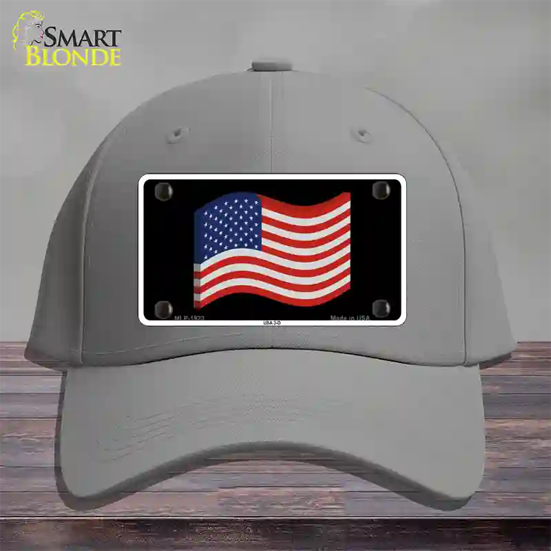 USA 3-D Flag Novelty License Plate Hat Cotton / Gray