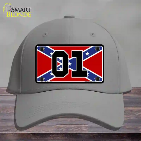 Confederate Flag 01 Novelty License Plate Hat Cotton / Gray