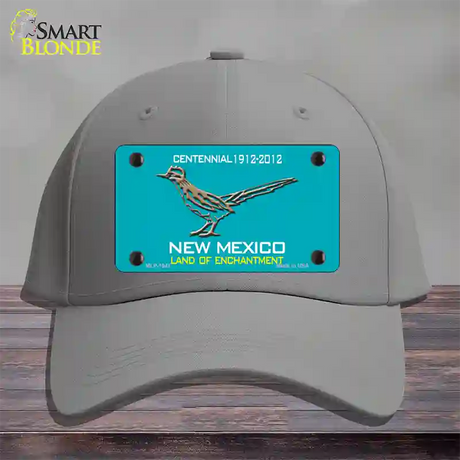 Road Runner Teal New Mexico Novelty License Plate Hat Cotton / Gray