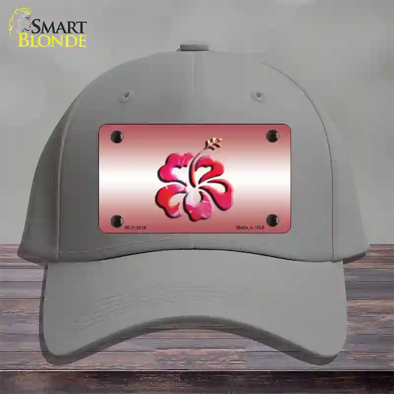 Hibiscus Flower Novelty License Plate Hat Cotton / Gray