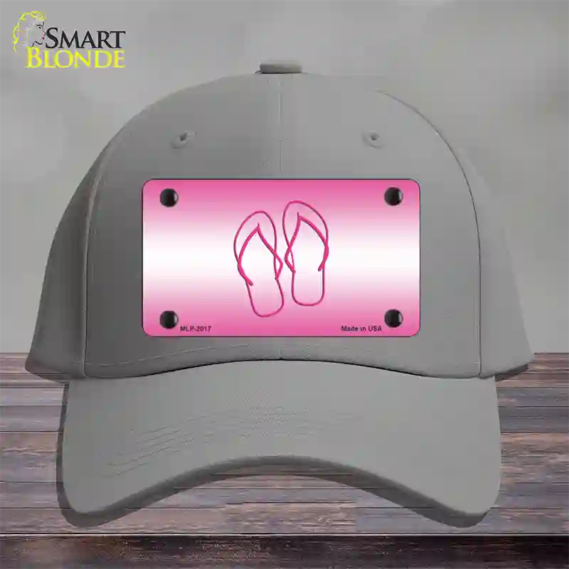 Flip Flops Pink Novelty License Plate Hat Cotton / Gray