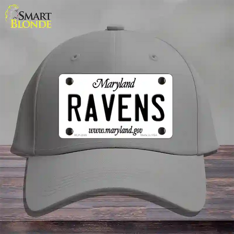 Ravens Maryland State Novelty License Plate Hat Cotton / Gray