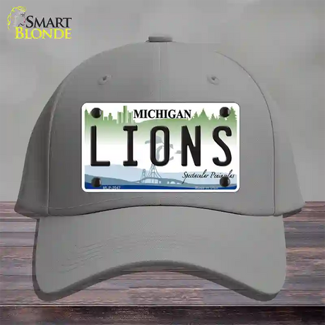 Lions Michigan State Novelty License Plate Hat Cotton / Gray